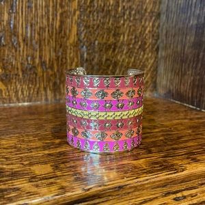 Women’s bangle bracelet pink, orange, yellow, gold